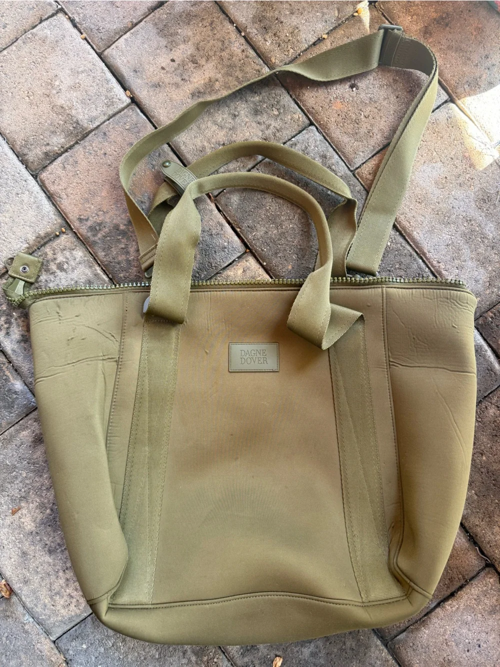 Dange Dover Olive Green Duffel Tote with Shoulder Strap